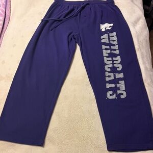 GUC Men’s KSTATE Wildcats Purple Straight Leg Sweatpants Large